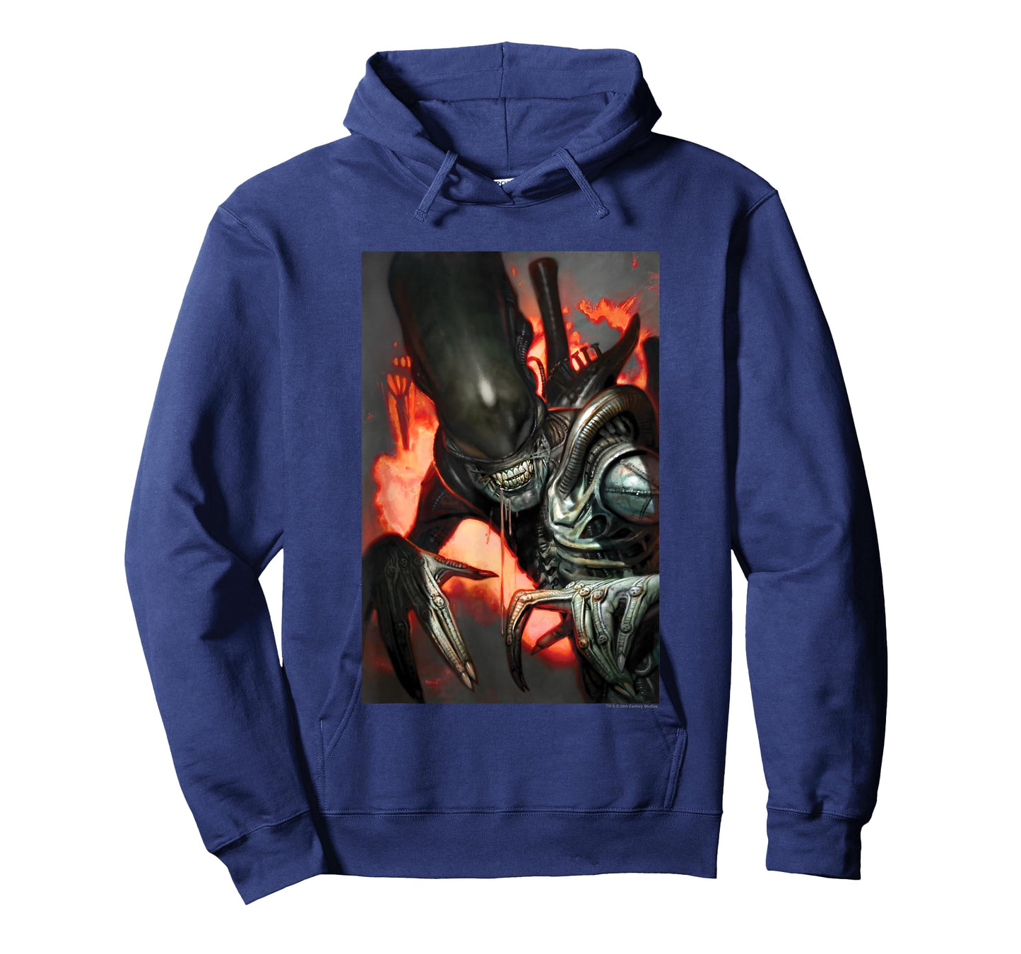 Aliens Iconic Dangerous Xenomorph In Fire Big Chest Poster T-Shirt