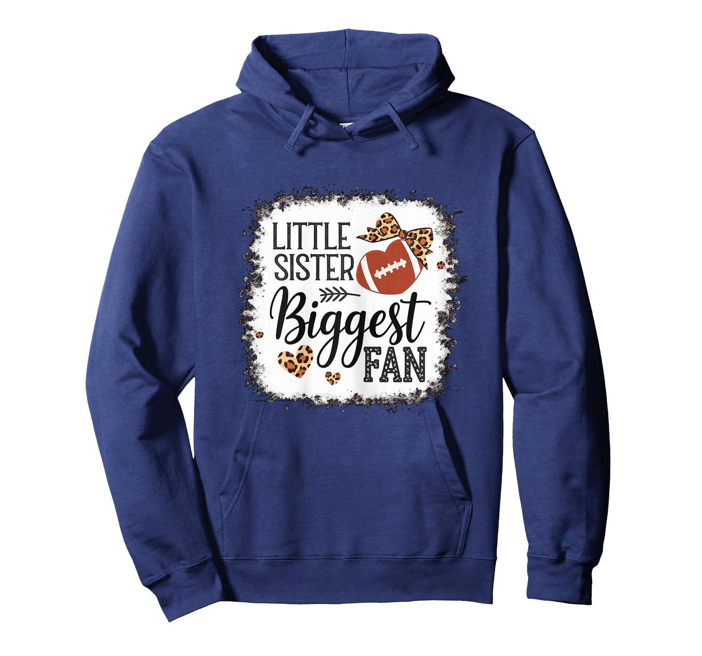 Little Sister biggest Fan Football Sister T-Shirt