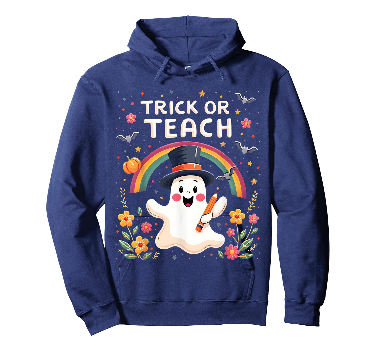 Trick Or Teach Cute Halloween Ghost Theme T-Shirt