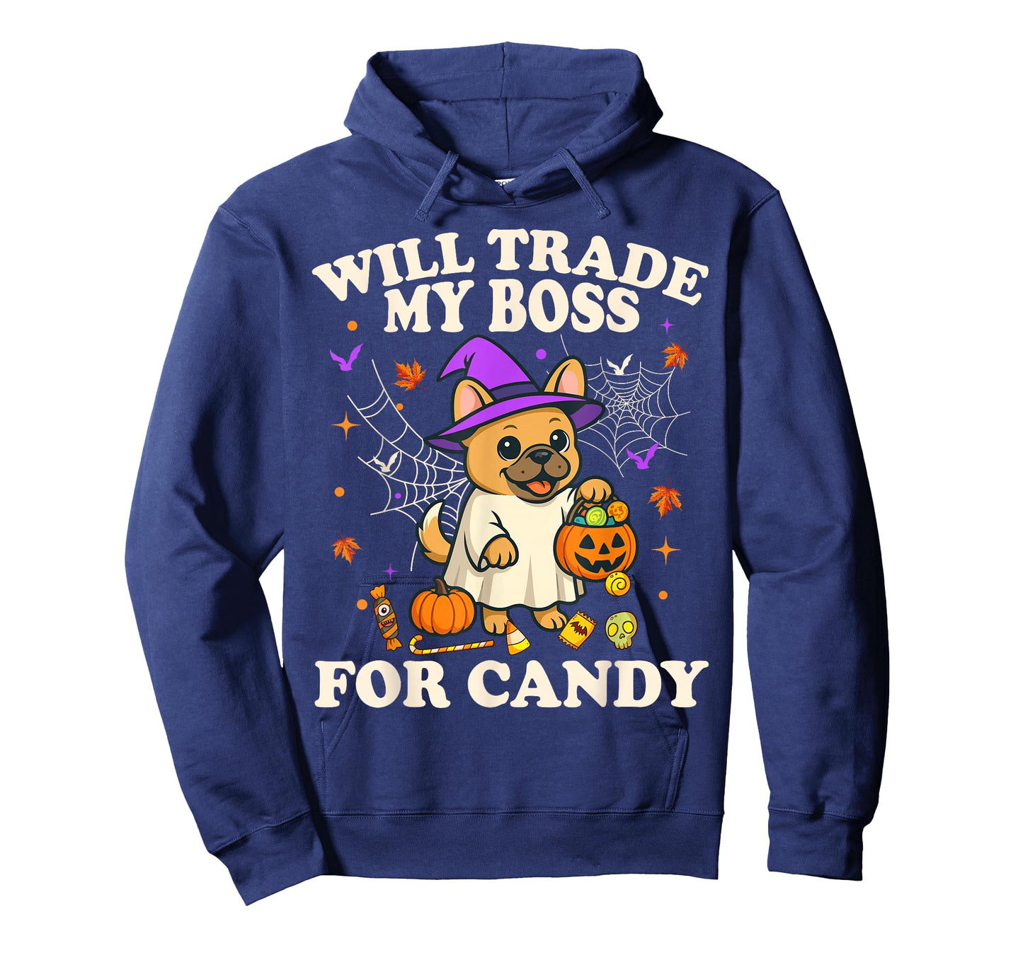 Funny Halloween French Bulldog Dog Candy Trick or Treat T-Shirt