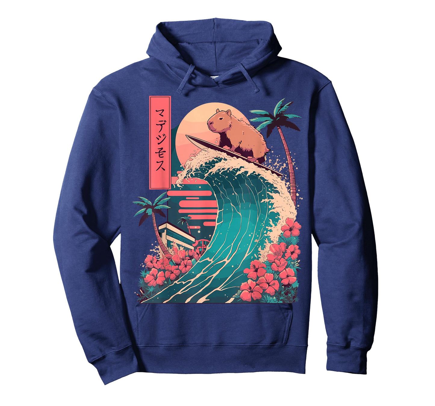Japanese Capybara Surfing Wave Great Wave Japan T-Shirt