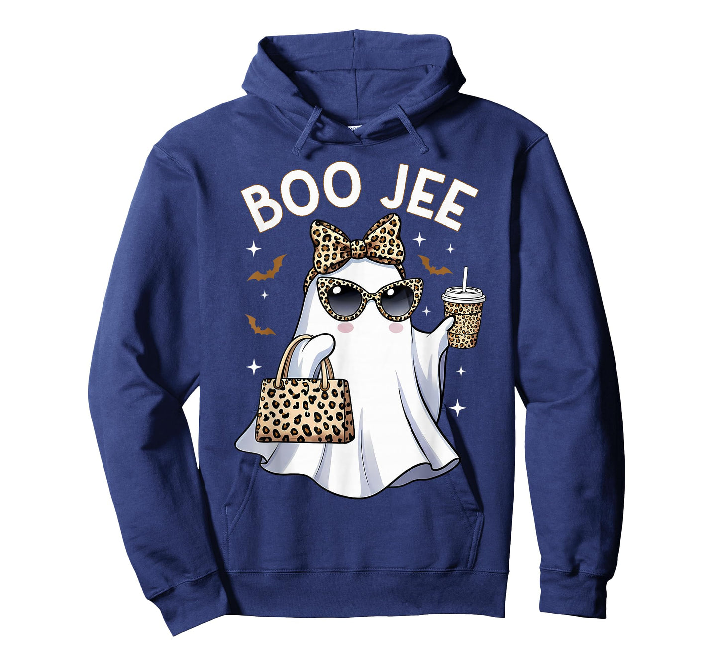 Boo JEE Leopard Ghost Coffee Halloween Boujee Women Girls T-Shirt