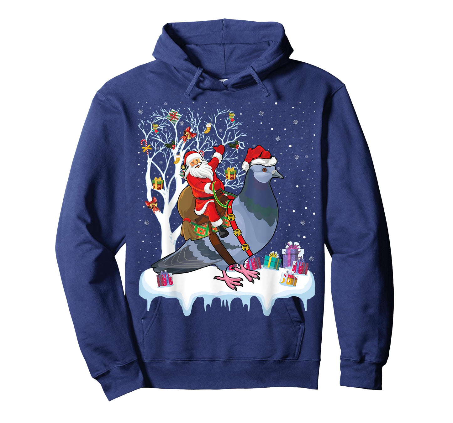 Pigeon Bird Lover Xmas Gift Santa Riding Pigeon Christmas T-Shirt