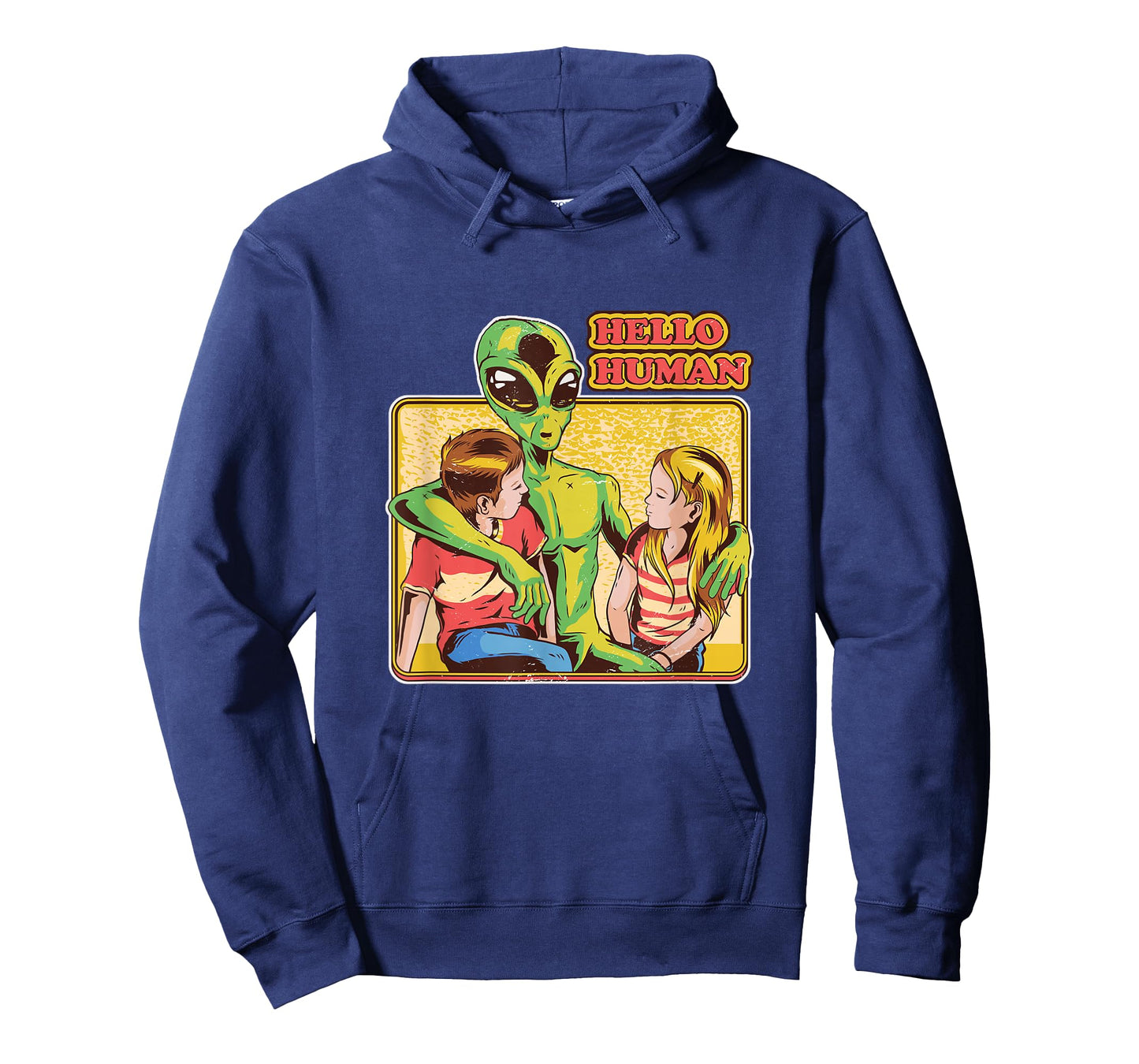 Cool Retro Alien and Hello Humans Outer Space Galaxy T-Shirt