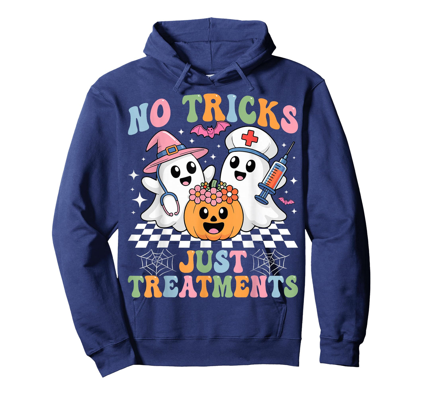 No Tricks Just Treatmen Funny Nursing Spooky Nurse Halloween T-Shirt