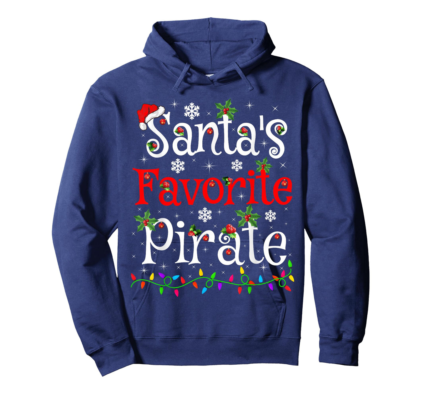 Funny Xmas Lighting Santa's Favorite Pirate Christmas T-Shirt