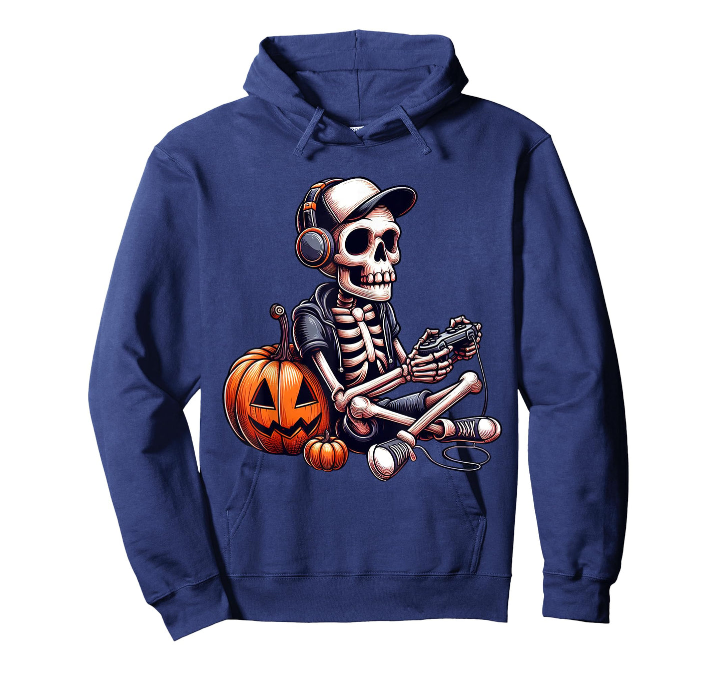 Funny Skeleton Playing Video Game Halloween Shirt Boys Gamer T-Shirt