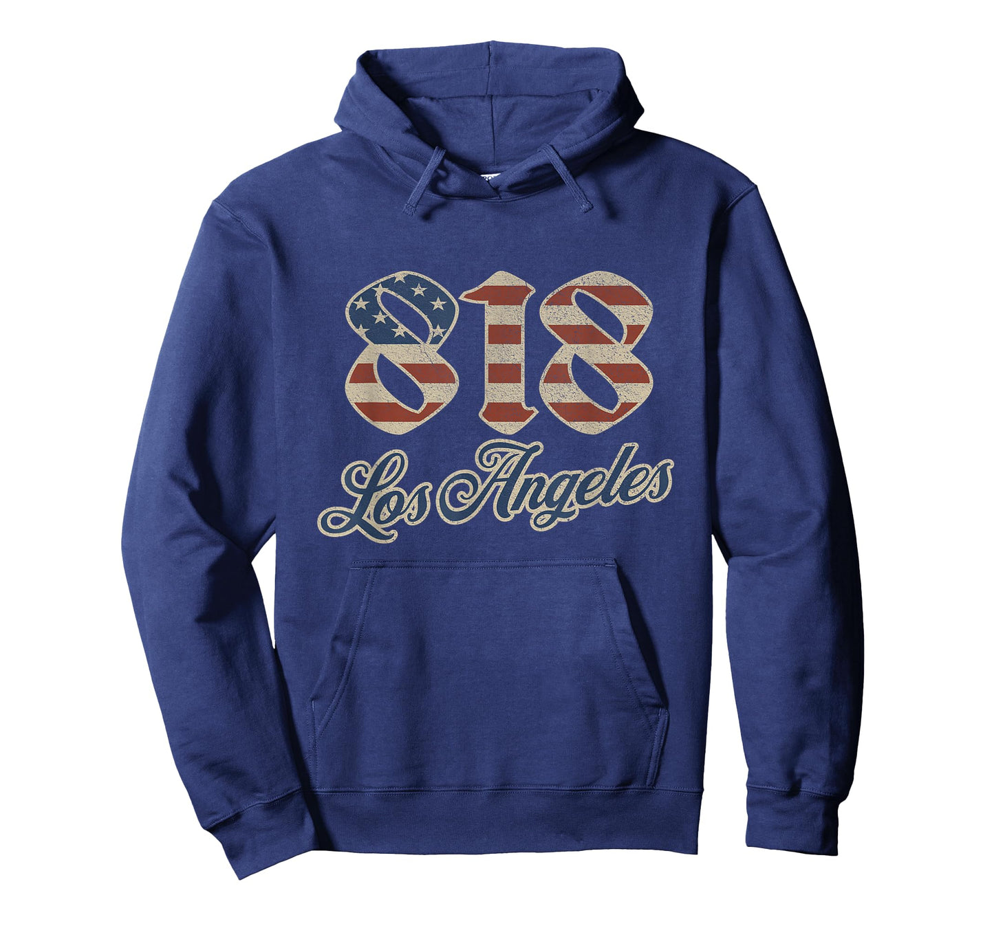 Vintage Los Angeles 818 Area Code Patriot USA American Flag T-Shirt