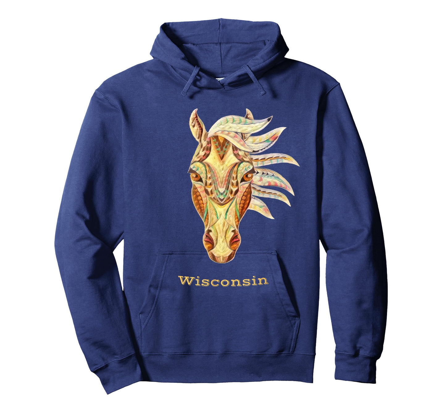 Wisconsin Colorful Horse Tribal Native American Geometric T-Shirt