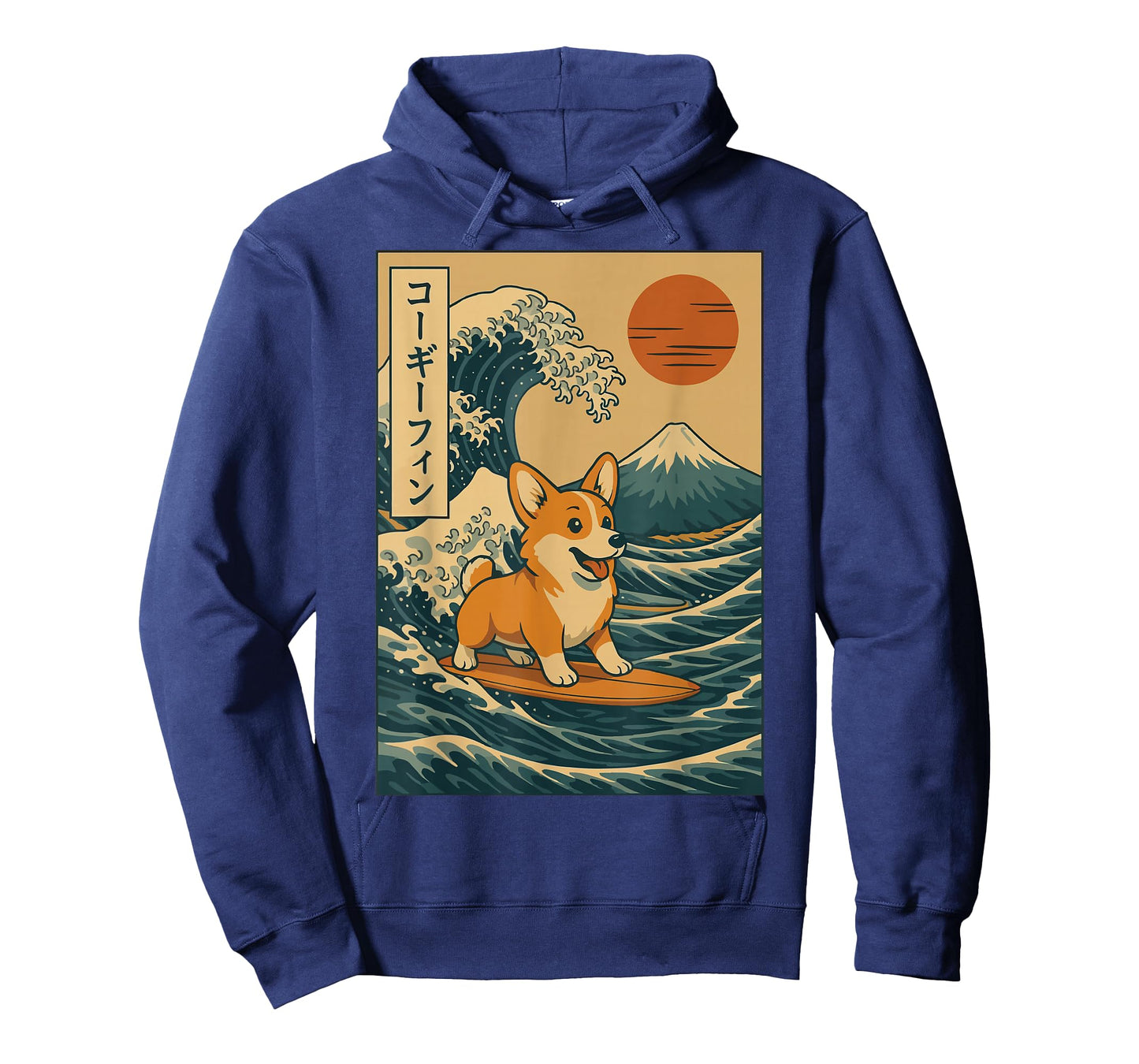 Corgi Surfing Japanese Wave T-Shirt