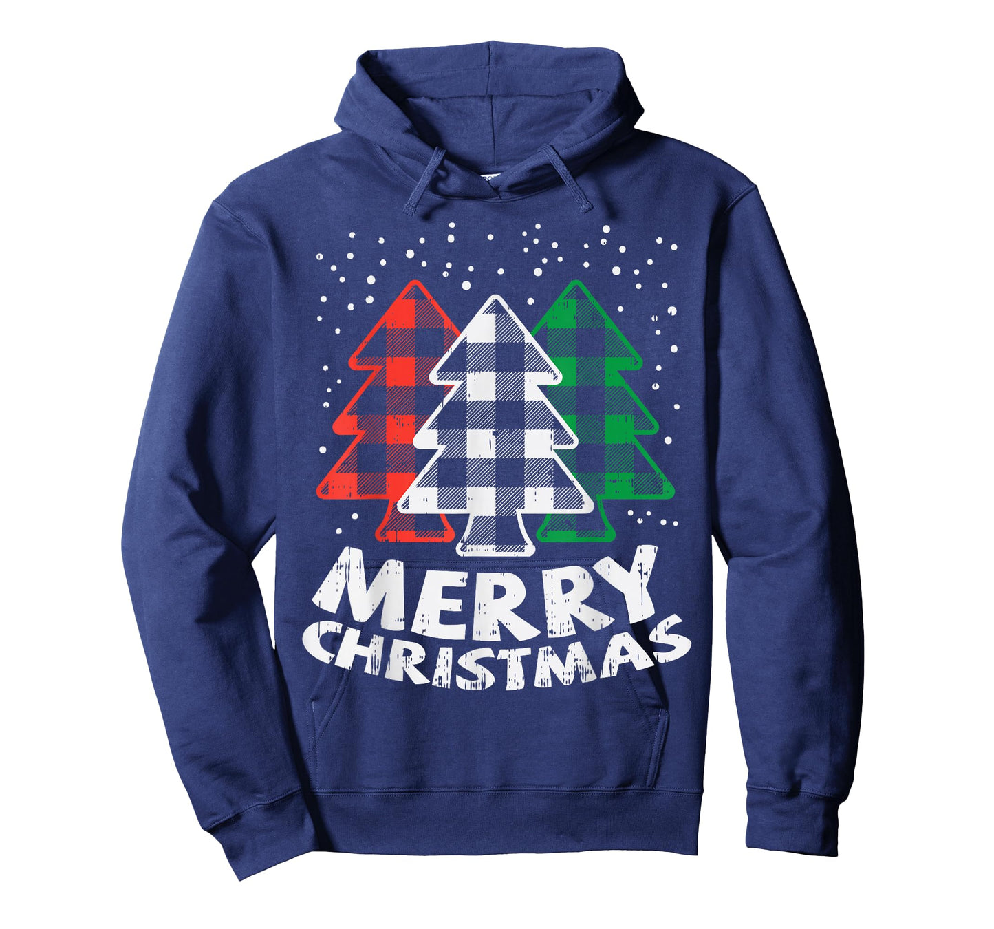 Green White Red Buffalo Plaid Merry Christmas Trees Gift T-Shirt