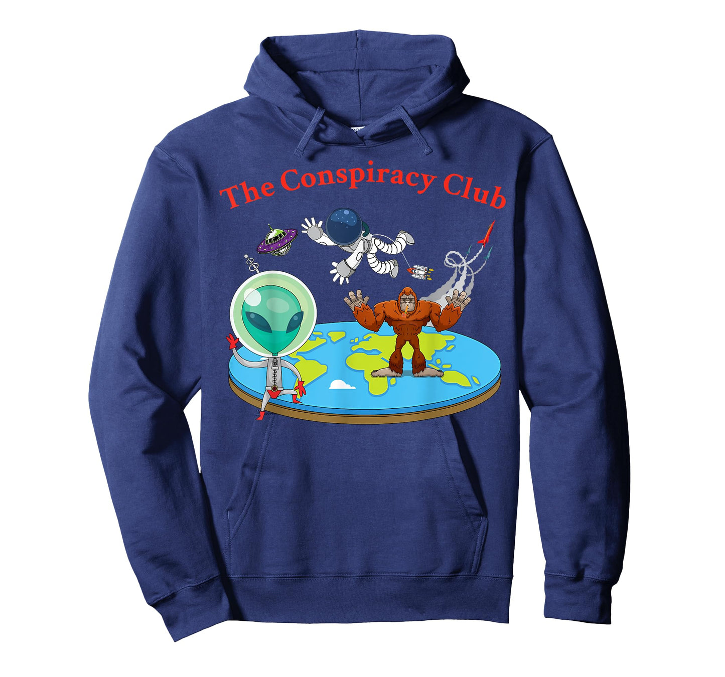 Conspiracy Club Alien Bigfoot Flat Earth Conspiracy Shirt T-Shirt