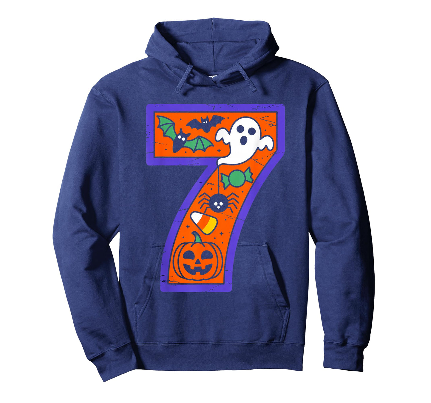 Halloween Number 7 Birthday Pumpkin Ghost Spider Candy Party T-Shirt