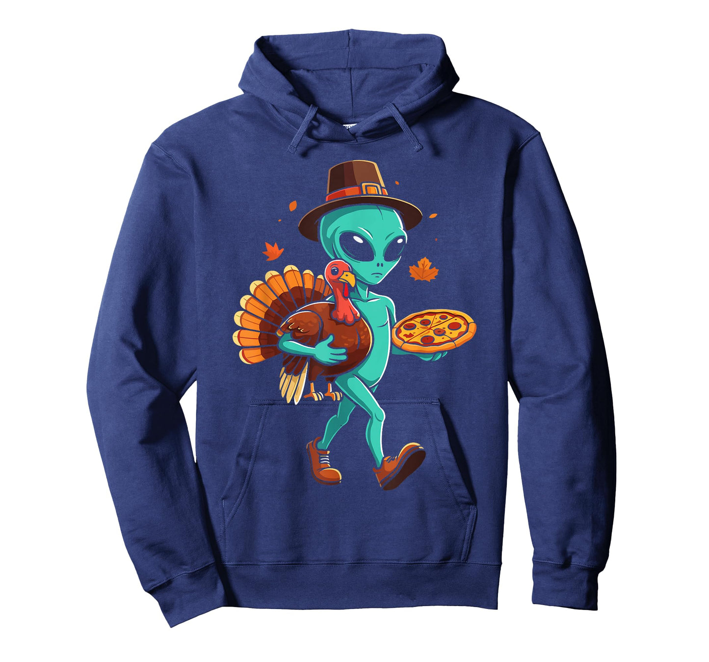 Alien turkey pizza thanksgiving day fall alien pilgrim T-Shirt