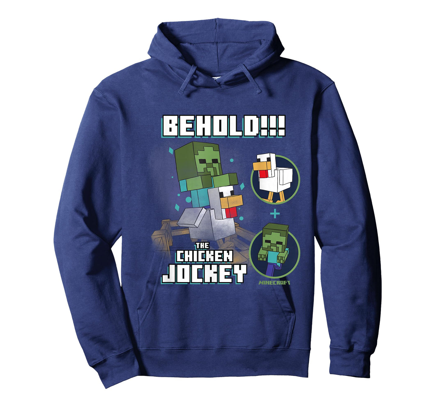 Minecraft Behold The Chicken Jockey Zombie on Chicken Design T-Shirt