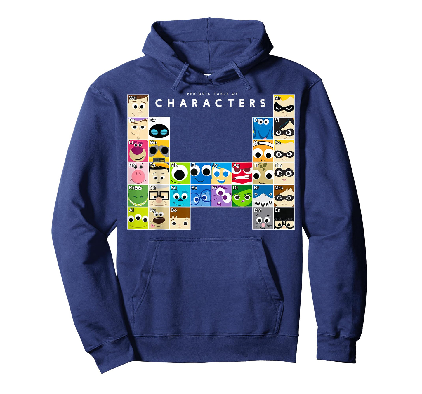 Disney Pixar Collection Color Periodic Table Of Characters T-Shirt
