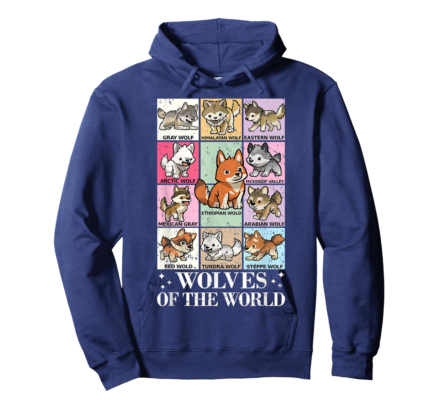 Wolves of the World Chibi Anime Graphic Wolf Animals Lover T-Shirt