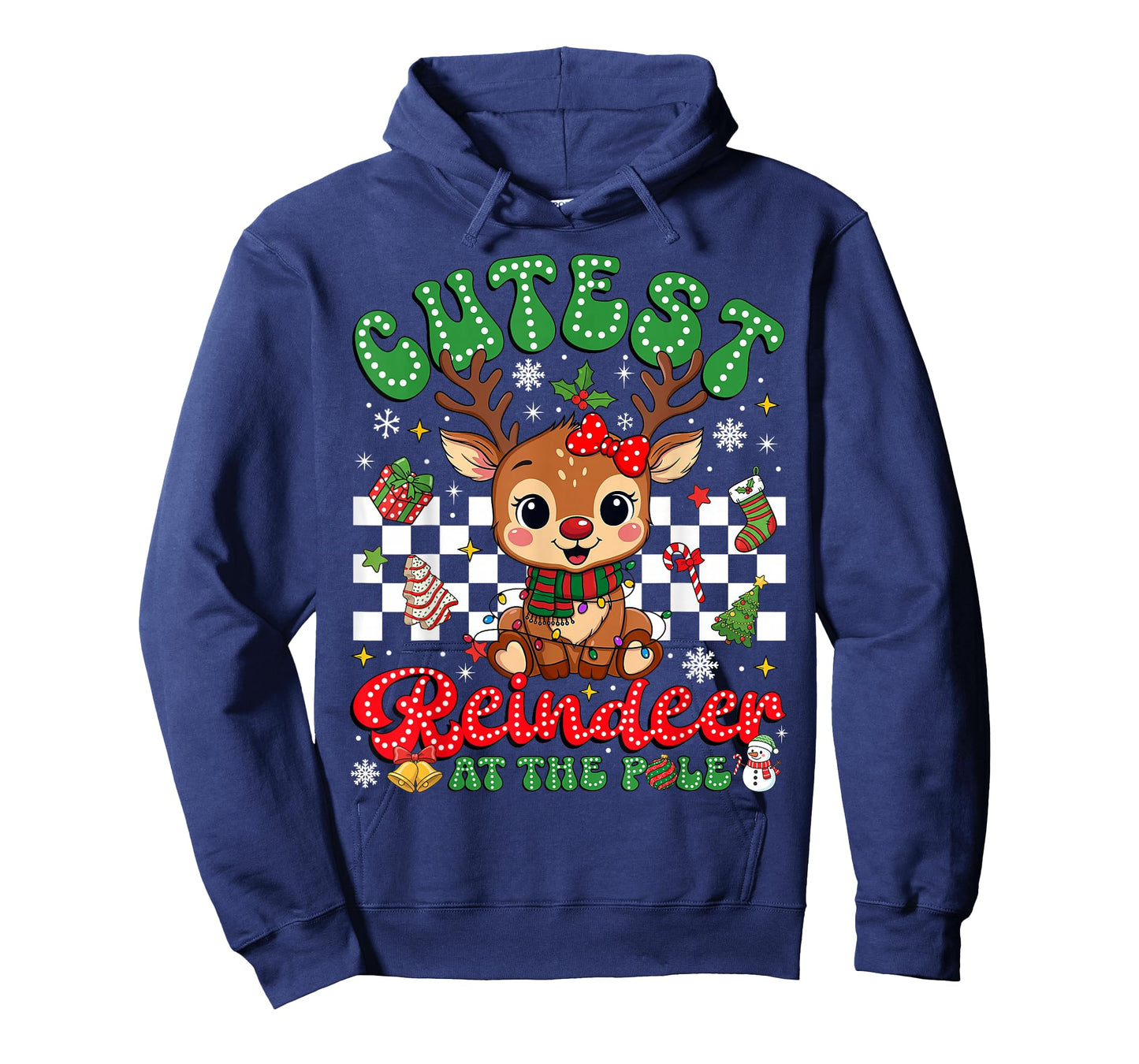 Cutest Reindeer at The Pole North Pole Christmas Girls Kids T-Shirt