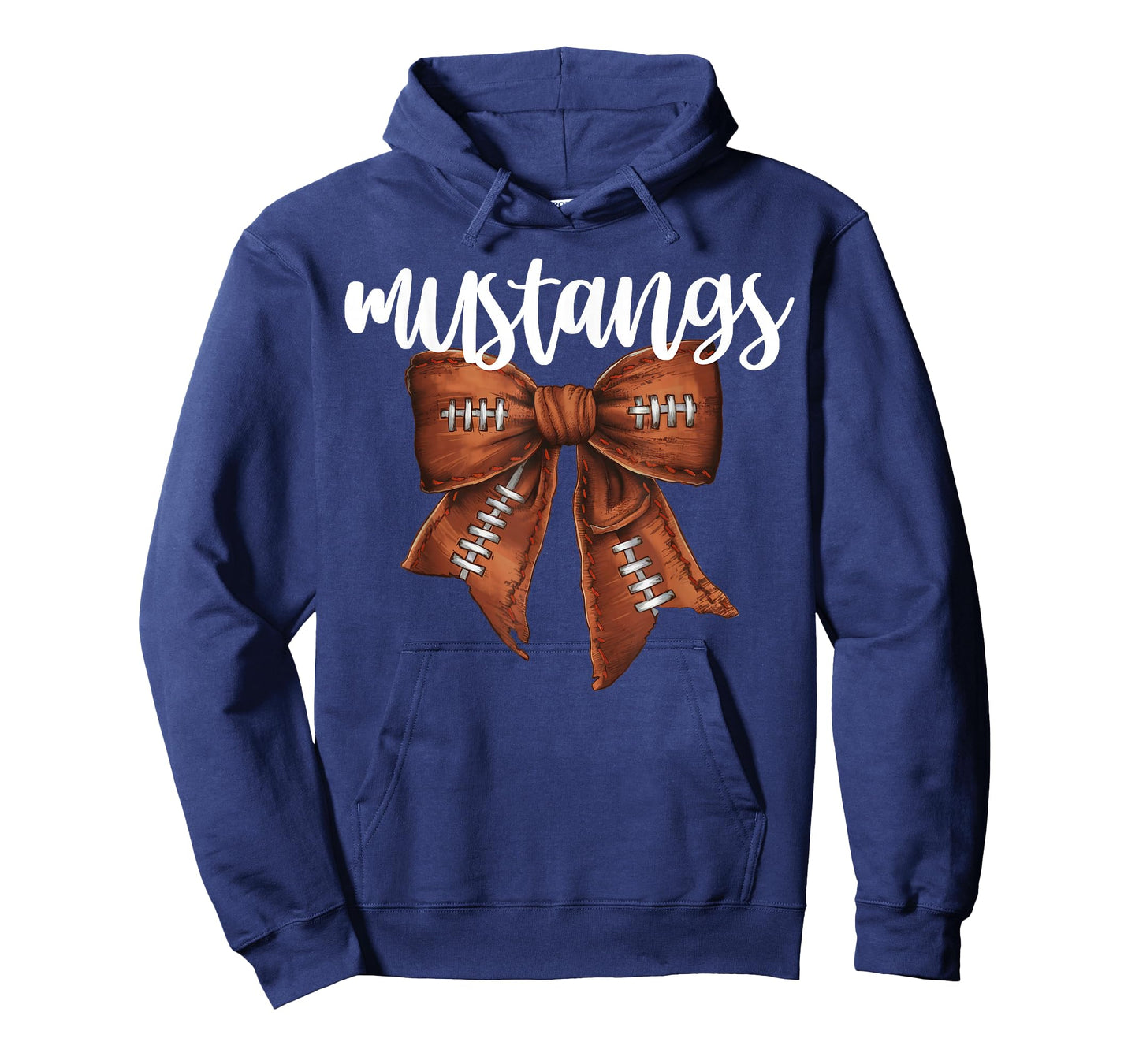 Mustangs Football Bow School Spirit Team Mascot Game Night T-Shirt