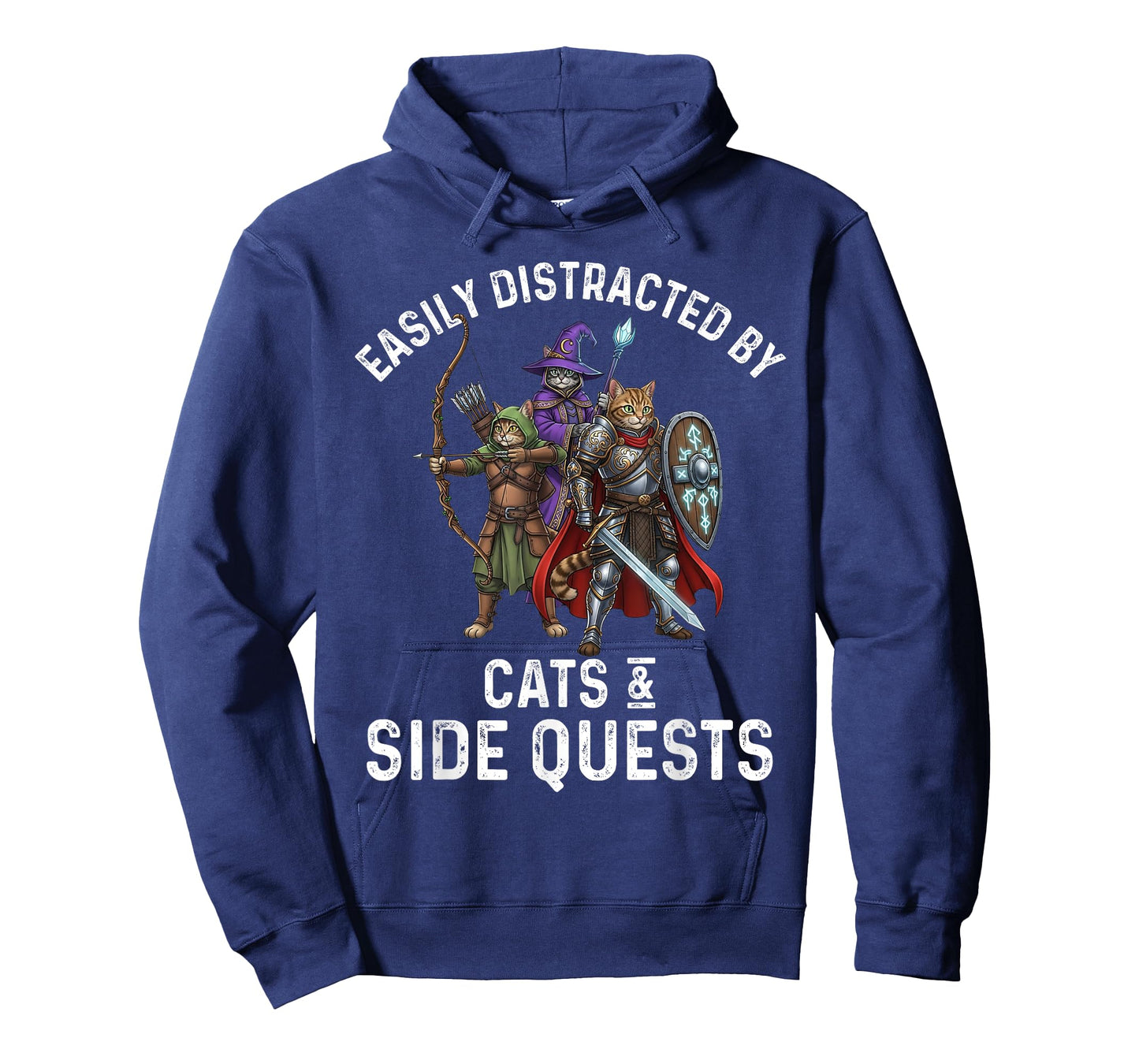 Gamer Easily Distracted by Cats Side Quests Boys Kids Men T-Shirt