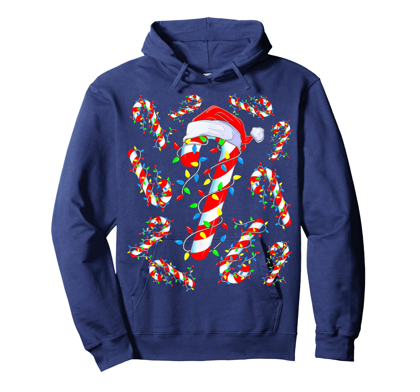 Candy Cane Crew Red and White Santa Funny Christmas Lights T-Shirt
