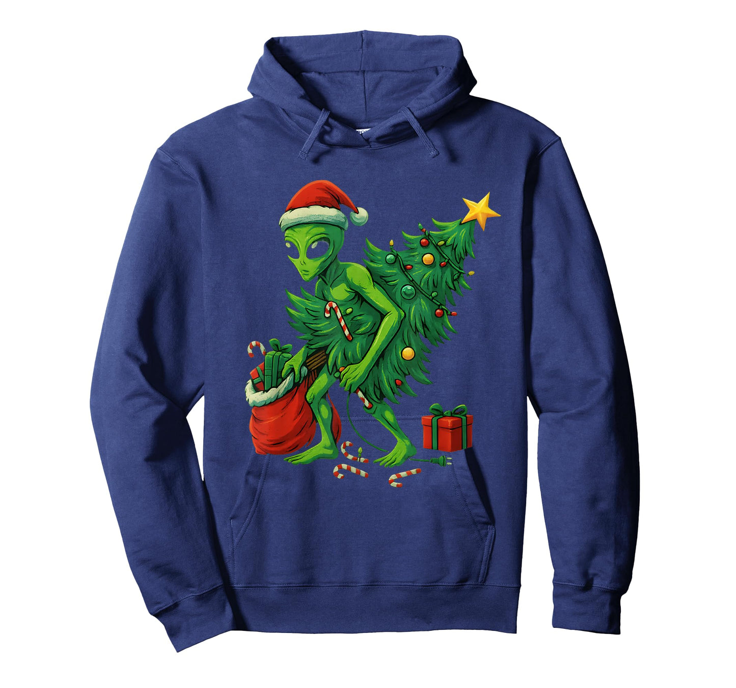 Alien Christmas Tree Lights Xmas Gifts Boys Men T-Shirt