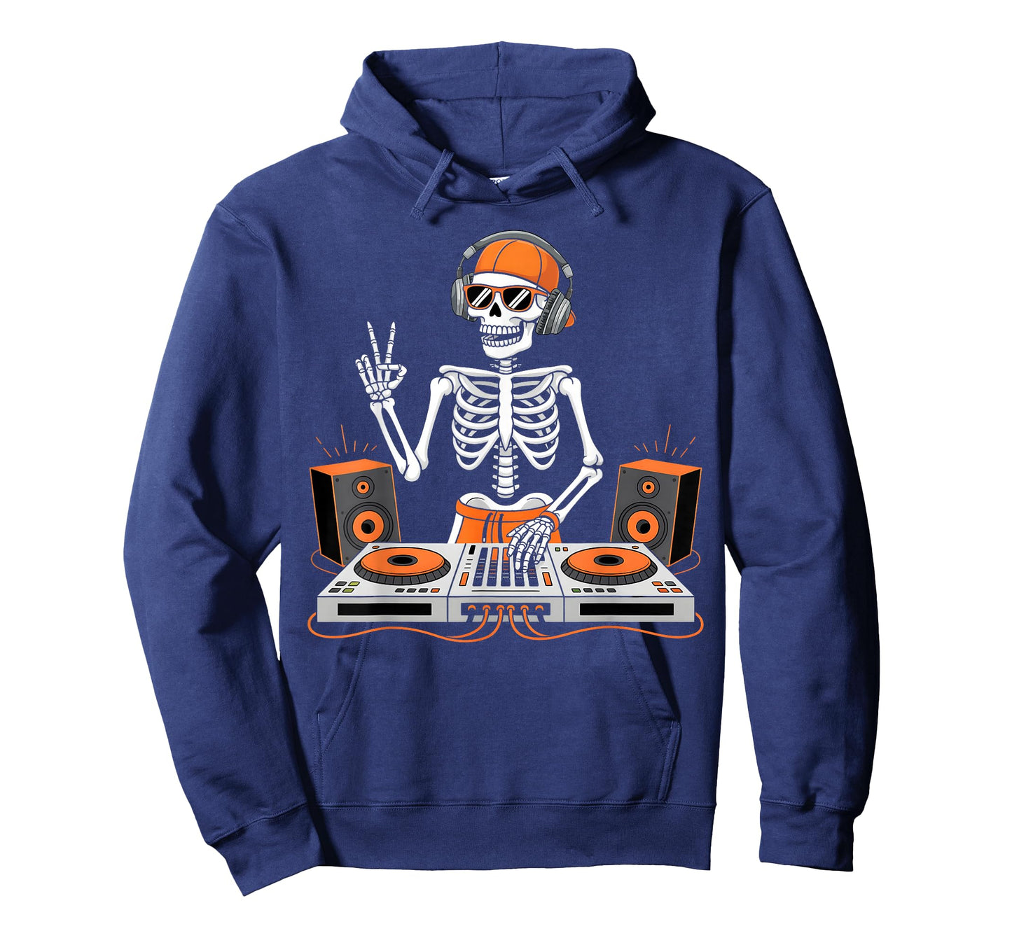 Funny Skeleton DJ Halloween Costume Turntable Music Men Boys T-Shirt