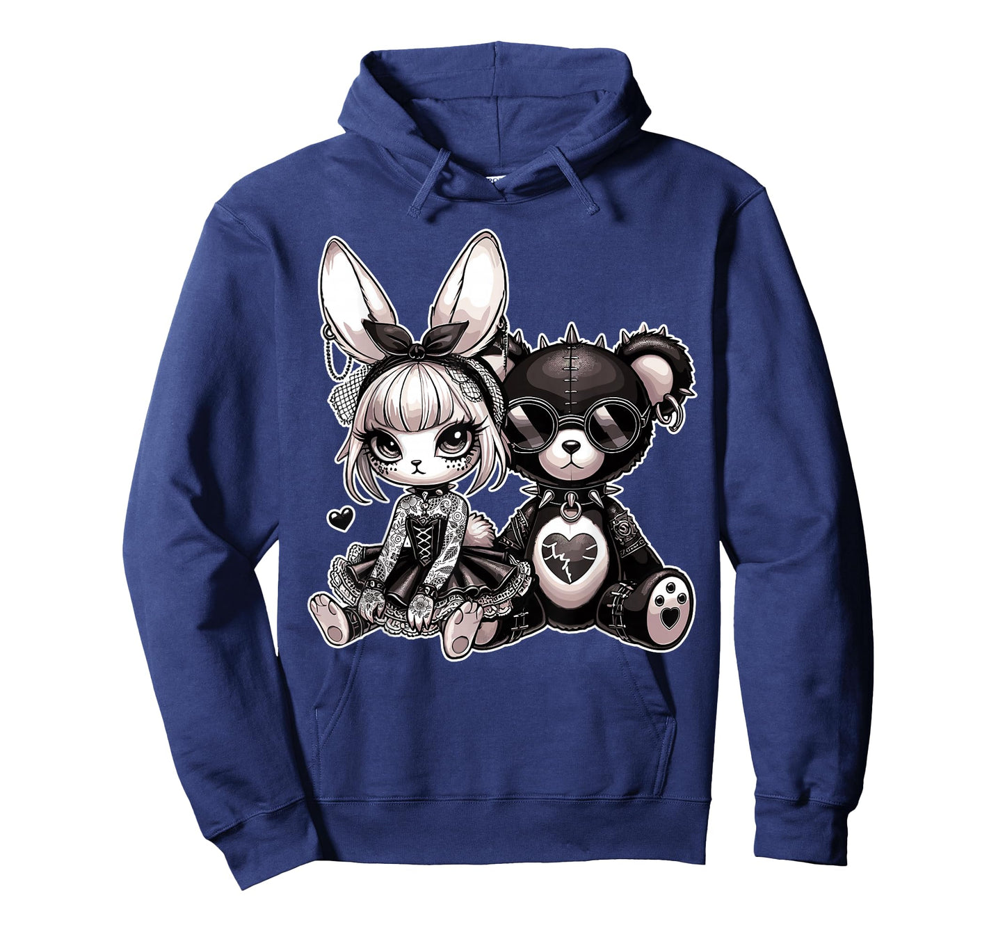 Gothic Bunny & Punk Teddy Bear Aesthetic T-Shirt