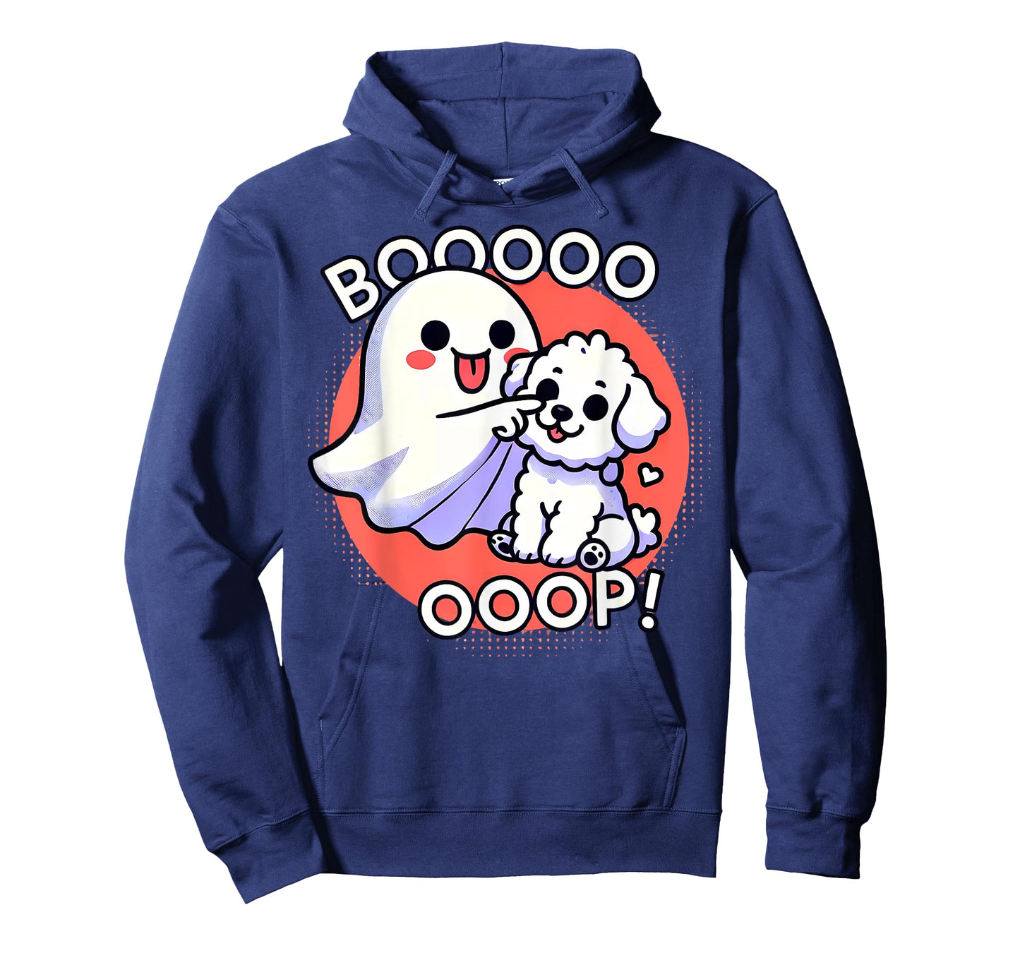 Funny Halloween Ghost Bichon Frise Dog Boop Puppy Humor Men Women Kids T-Shirt