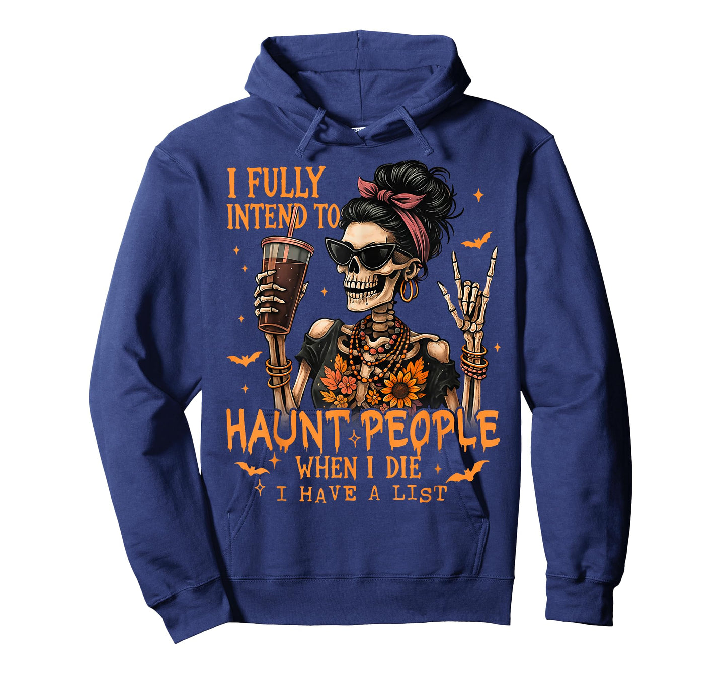 I Fully Intend to Haunt People When I Die Skeleton Messy Bun T-Shirt