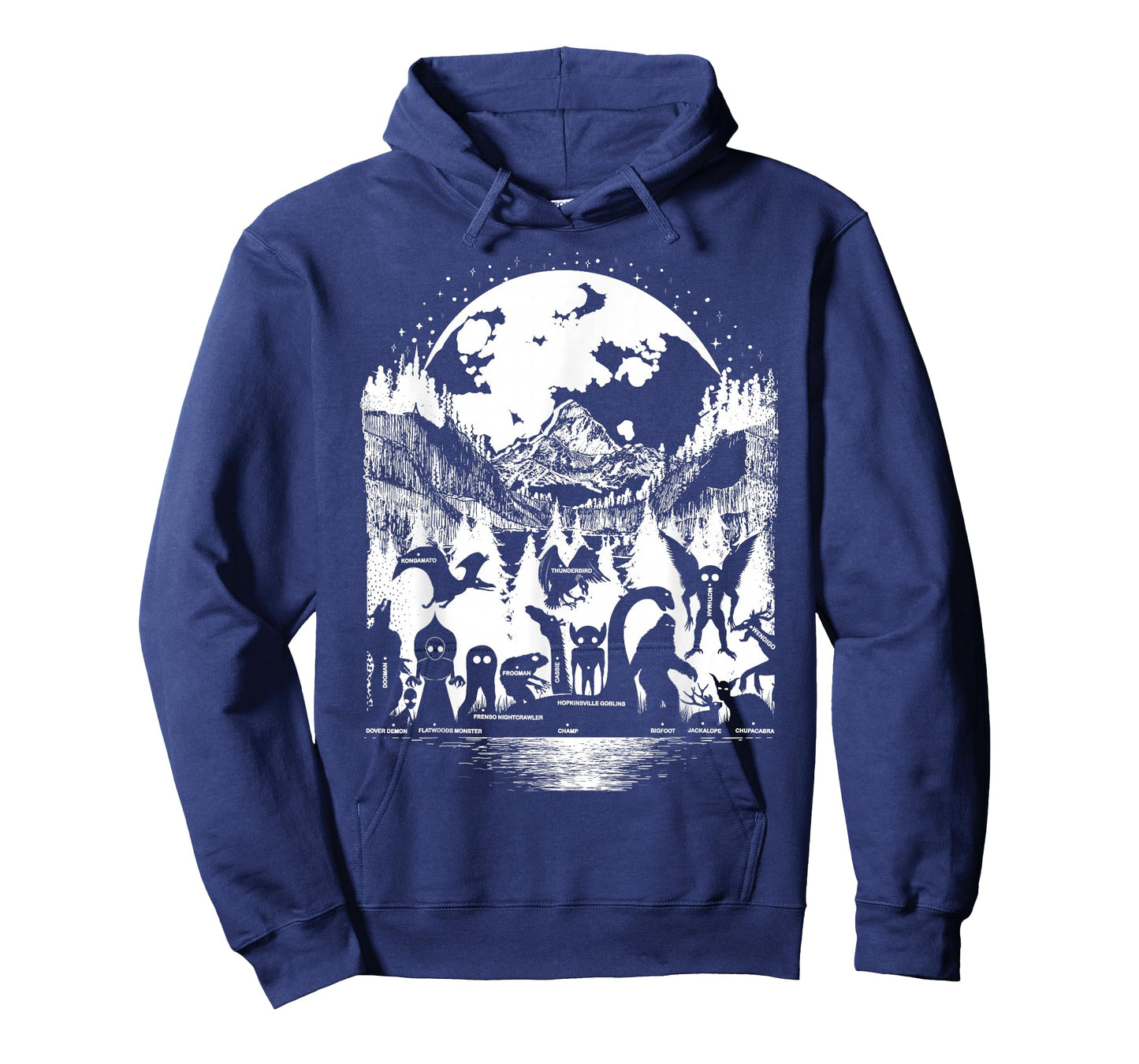 Cryptid Monsters Bigfoot Mothman Dogman Moon Cryptozoology T-Shirt