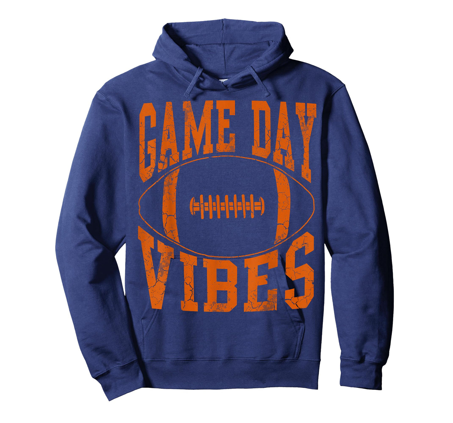 Game Day Vibes Orange Football Vintage Distressed T-Shirt
