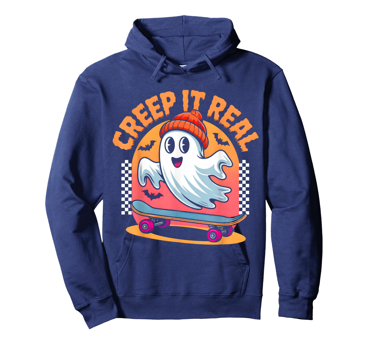 Creep It Real Halloween Skateboard Ghost Kids Boys Teens T-Shirt