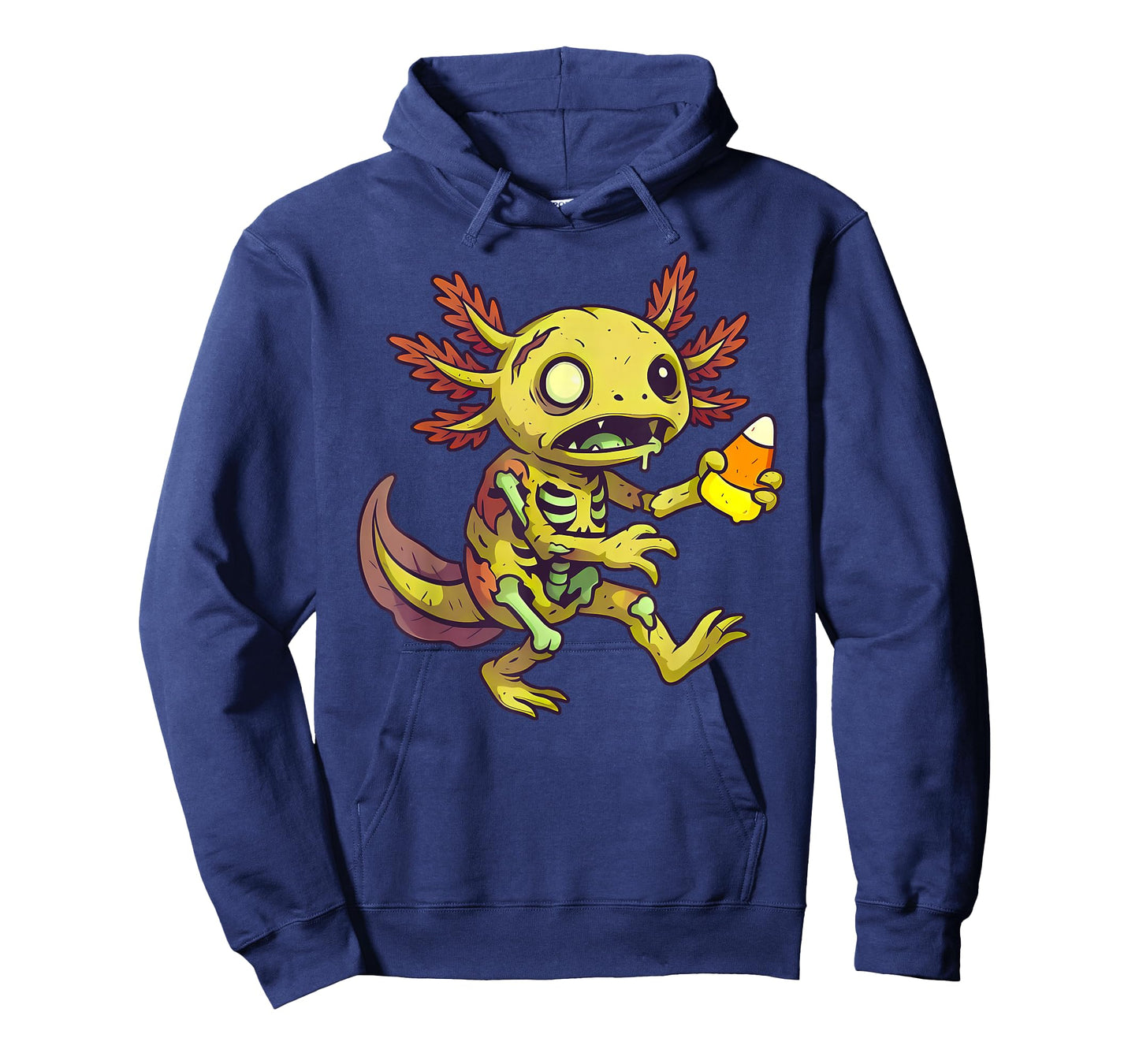 Zombie Axolotl Creepy Monster Candy Corn Spooky Halloween T-Shirt