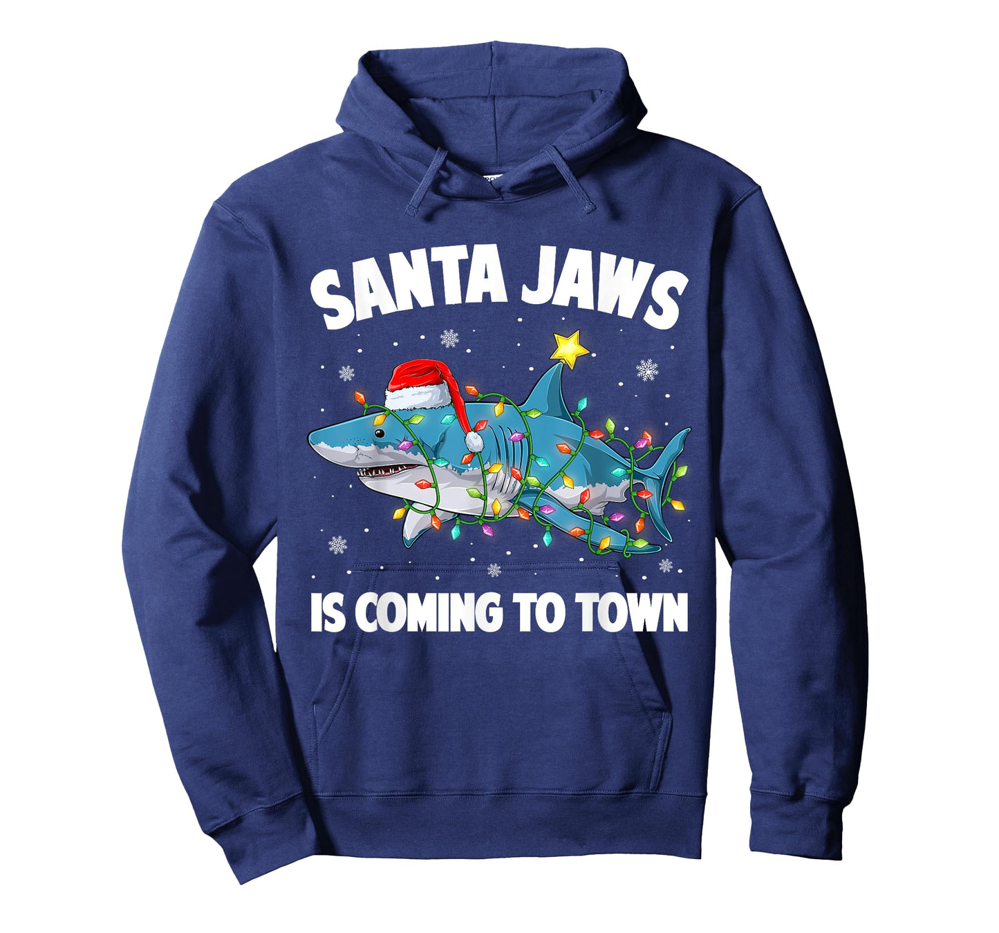 Santa Jaws Shark Christmas Lights Merry Sharkmas Xmas Boys T-Shirt