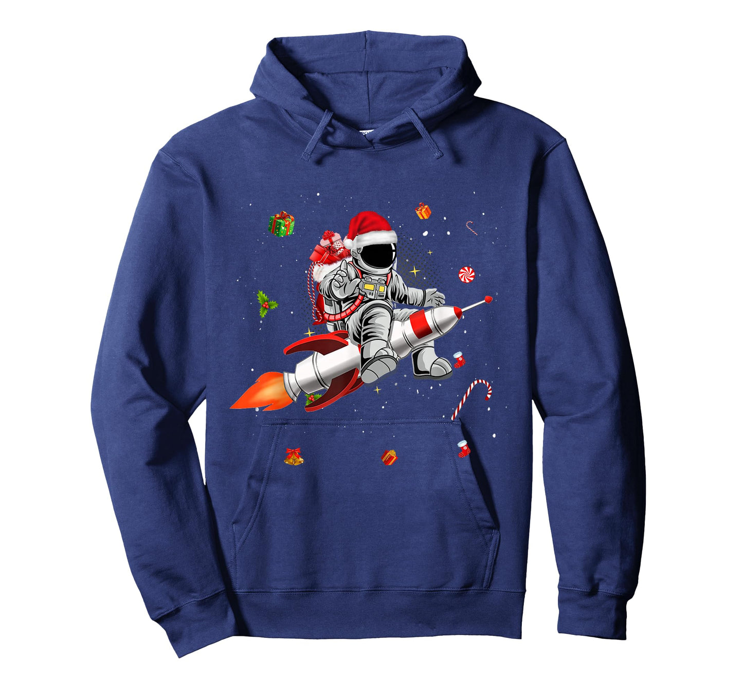 Astronaut Santa Riding Rocket Ship Planets Space Moon Galaxy T-Shirt