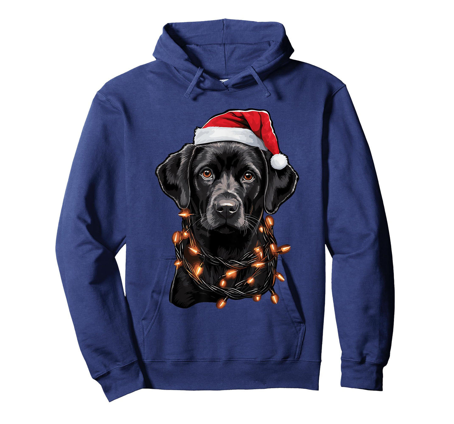 Black Labrador Christmas Lights Santa Hat Xmas Pajama T-Shirt