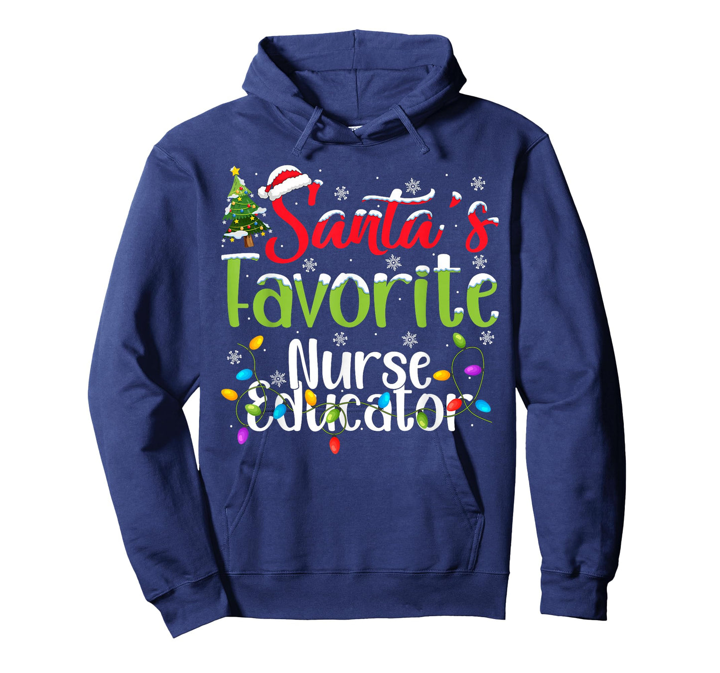 Santa Favorite Nurse Educator Christmas Lights Funny Xmas T-Shirt