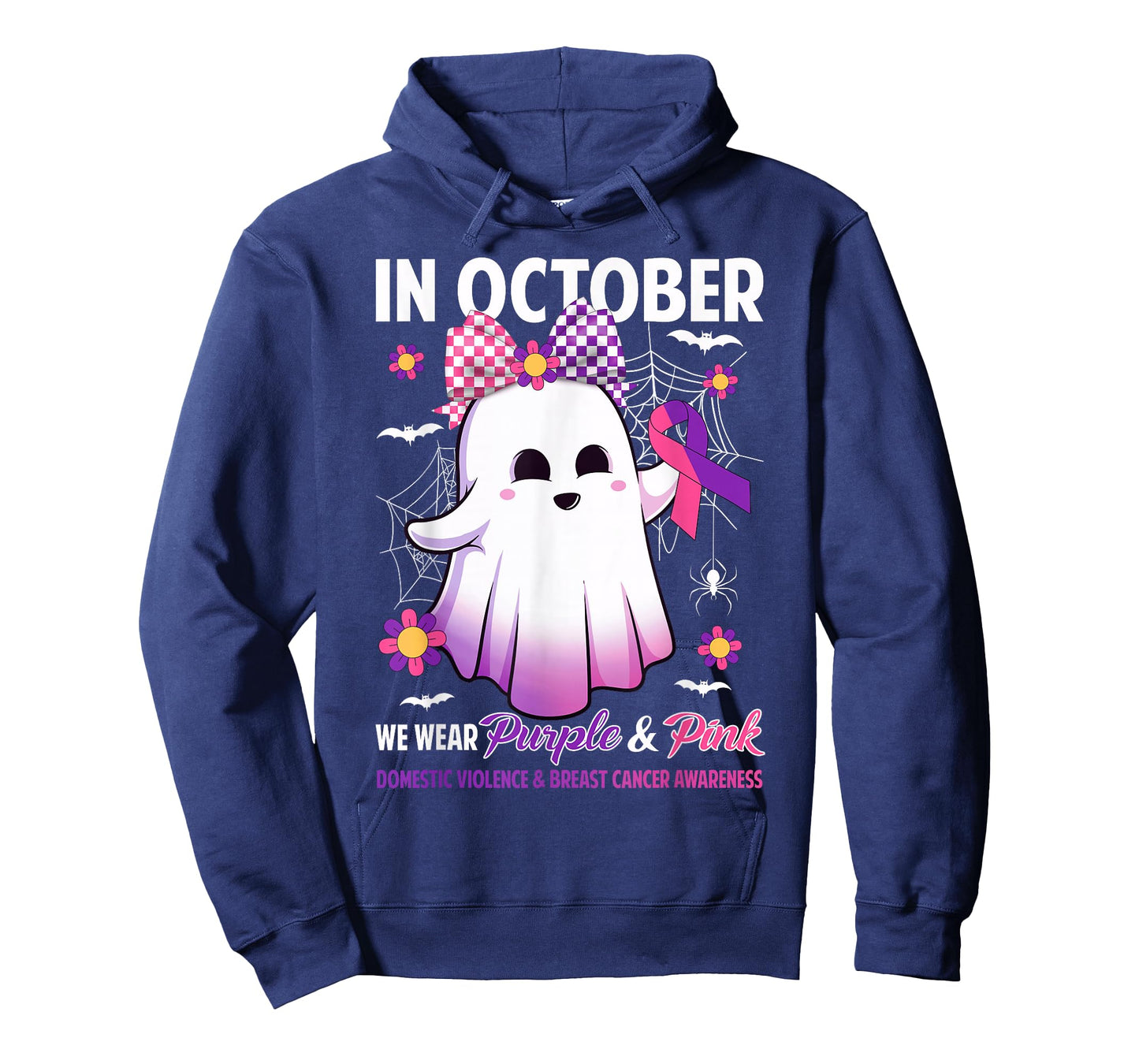 October We Wear Purple Pink Domestic Violence Breast Cancer T-Shirt