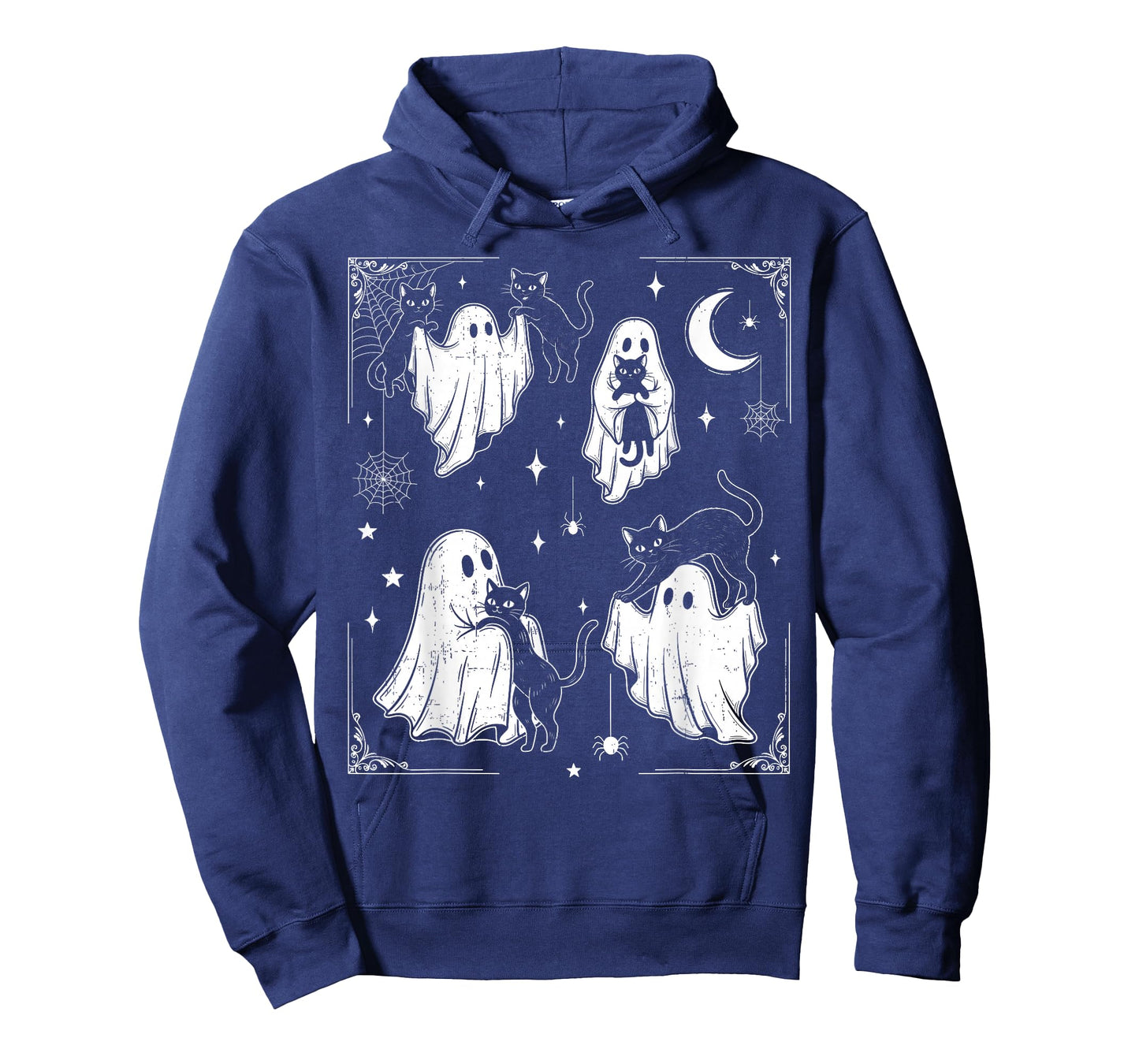 Cute Ghost Holding Cat Funny Halloween Men Women Kids T-Shirt