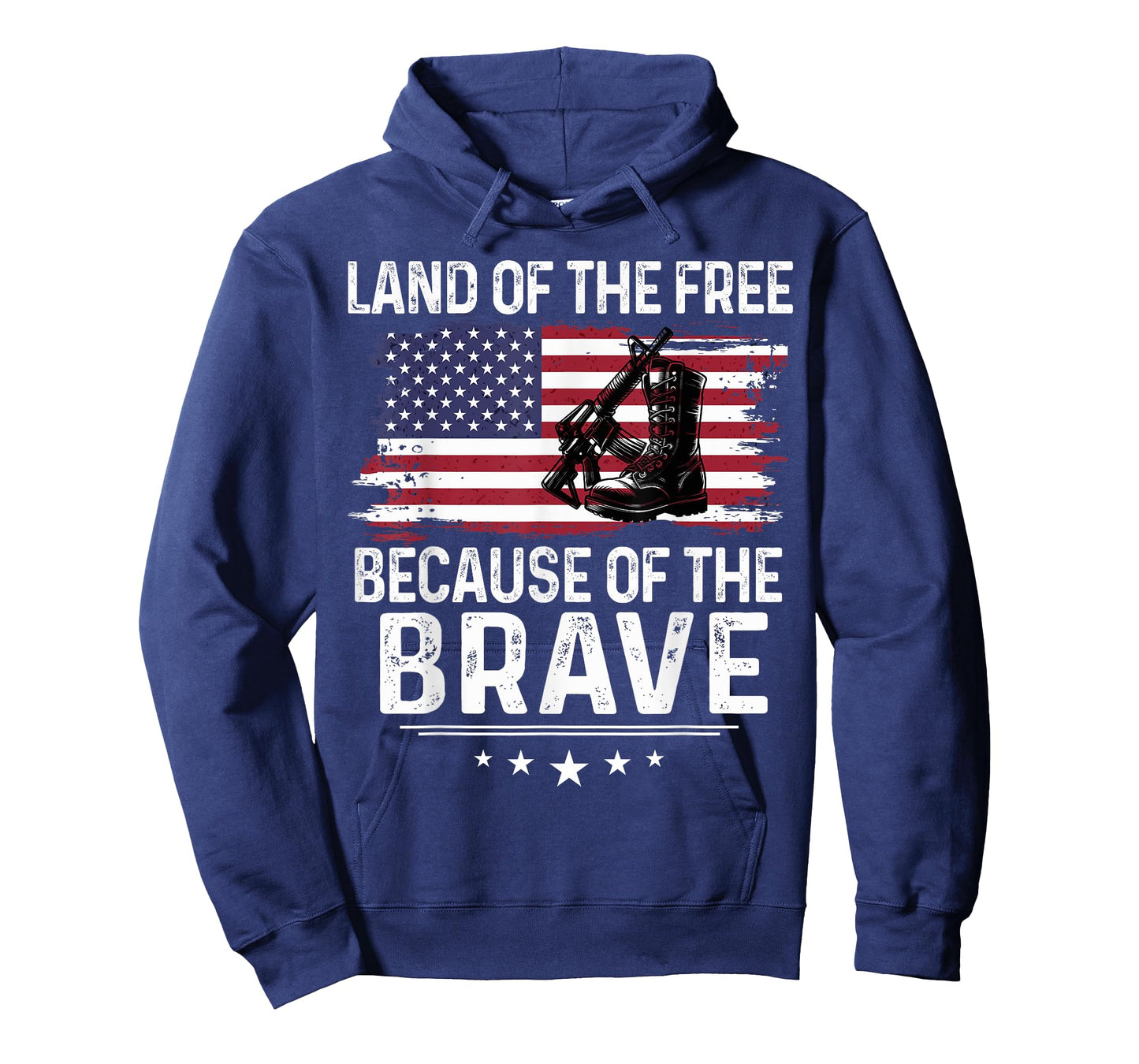 Land of the Free Because of the Brave Tee Military Boots T-Shirt
