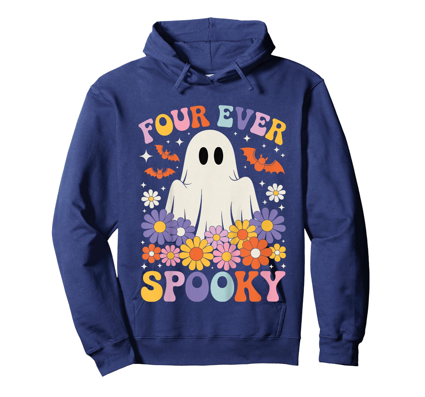 Kids Four Ever Spooky Ghost Girls Halloween 4th Birthday Party T-Shirt