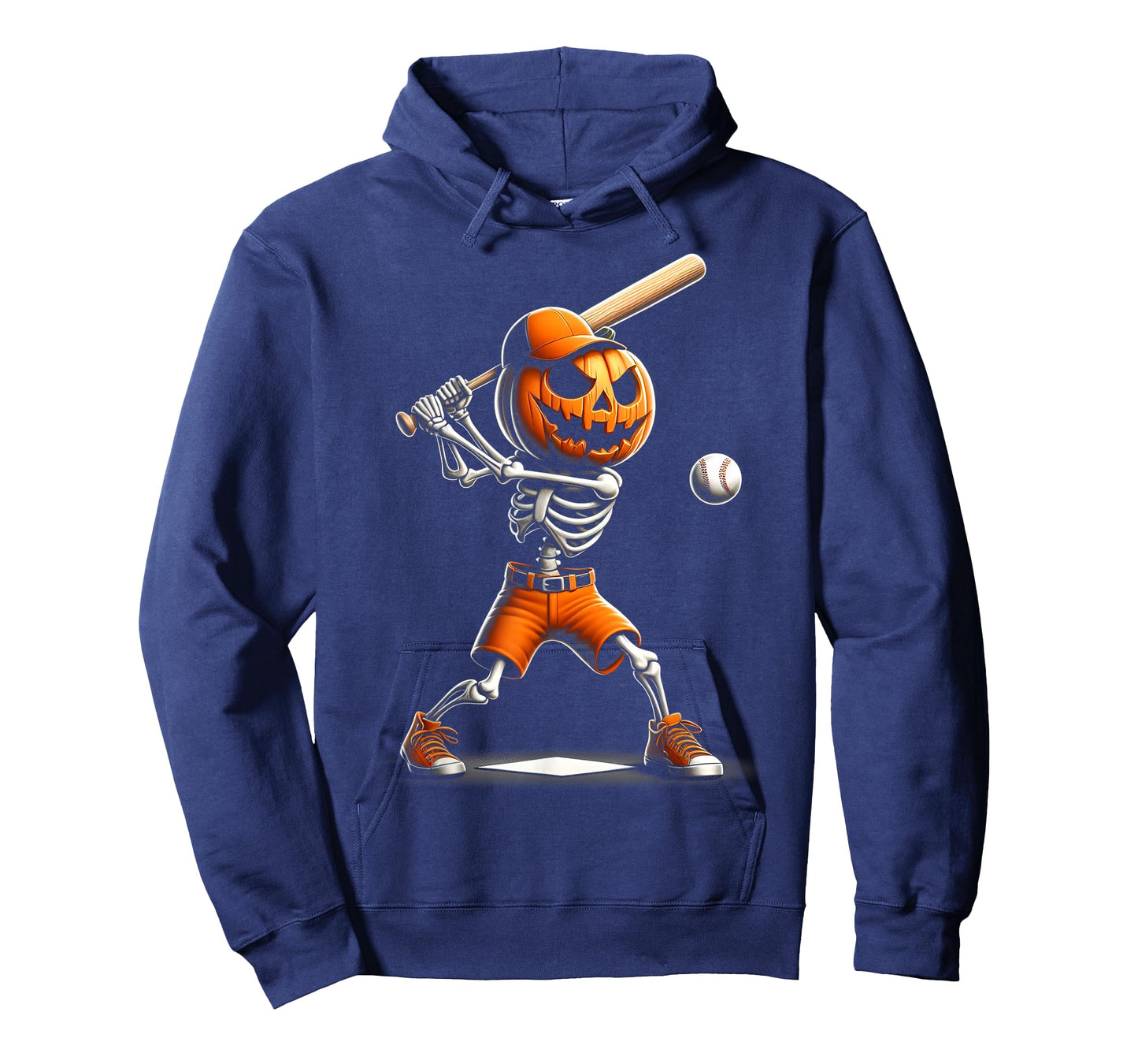 Funny Skeleton Baseball Pumpkin Halloween Costume Boys Kids T-Shirt