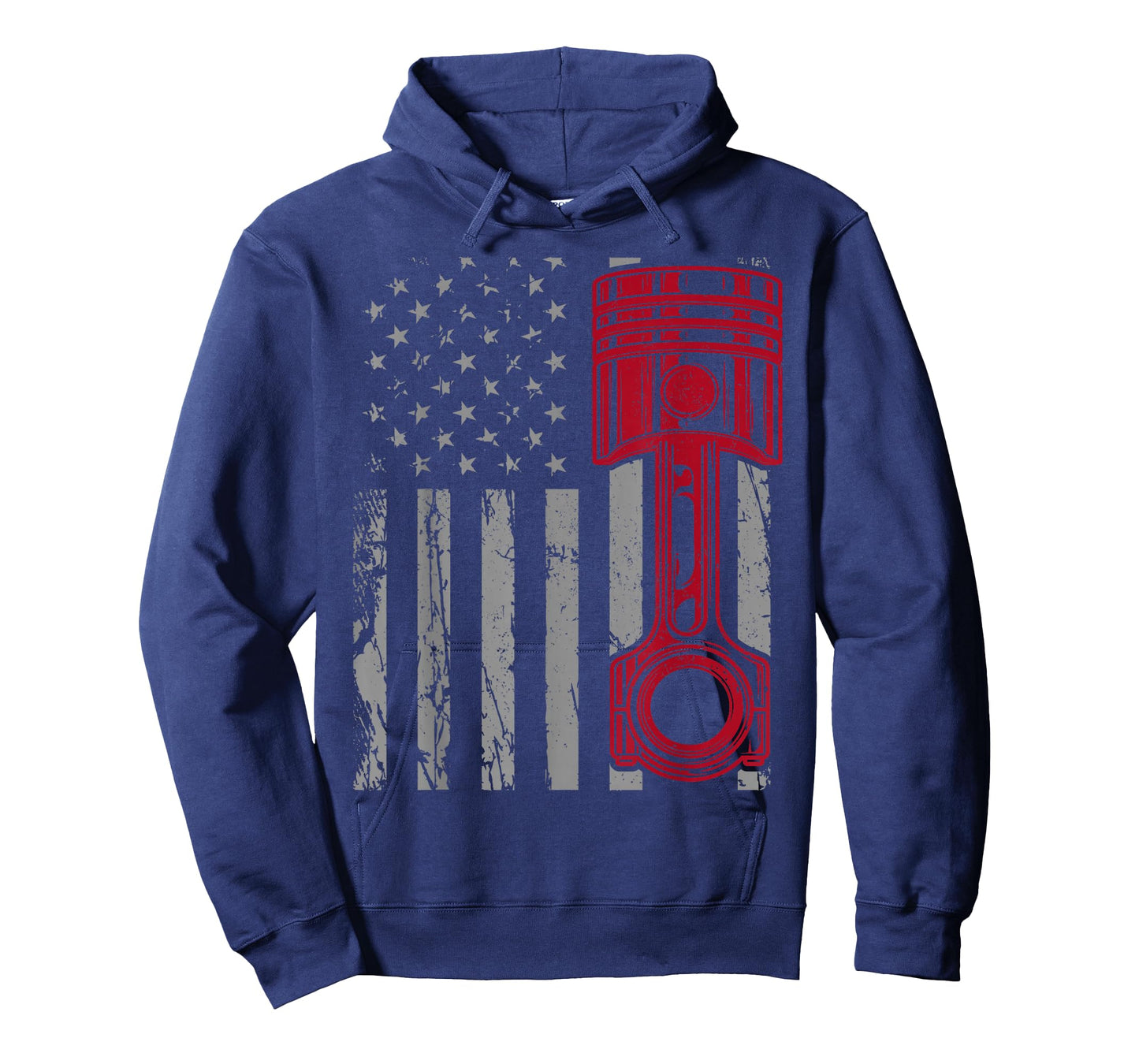 Car Mechanic Piston US Flag Auto Engine Patriotic Garage Guy T-Shirt