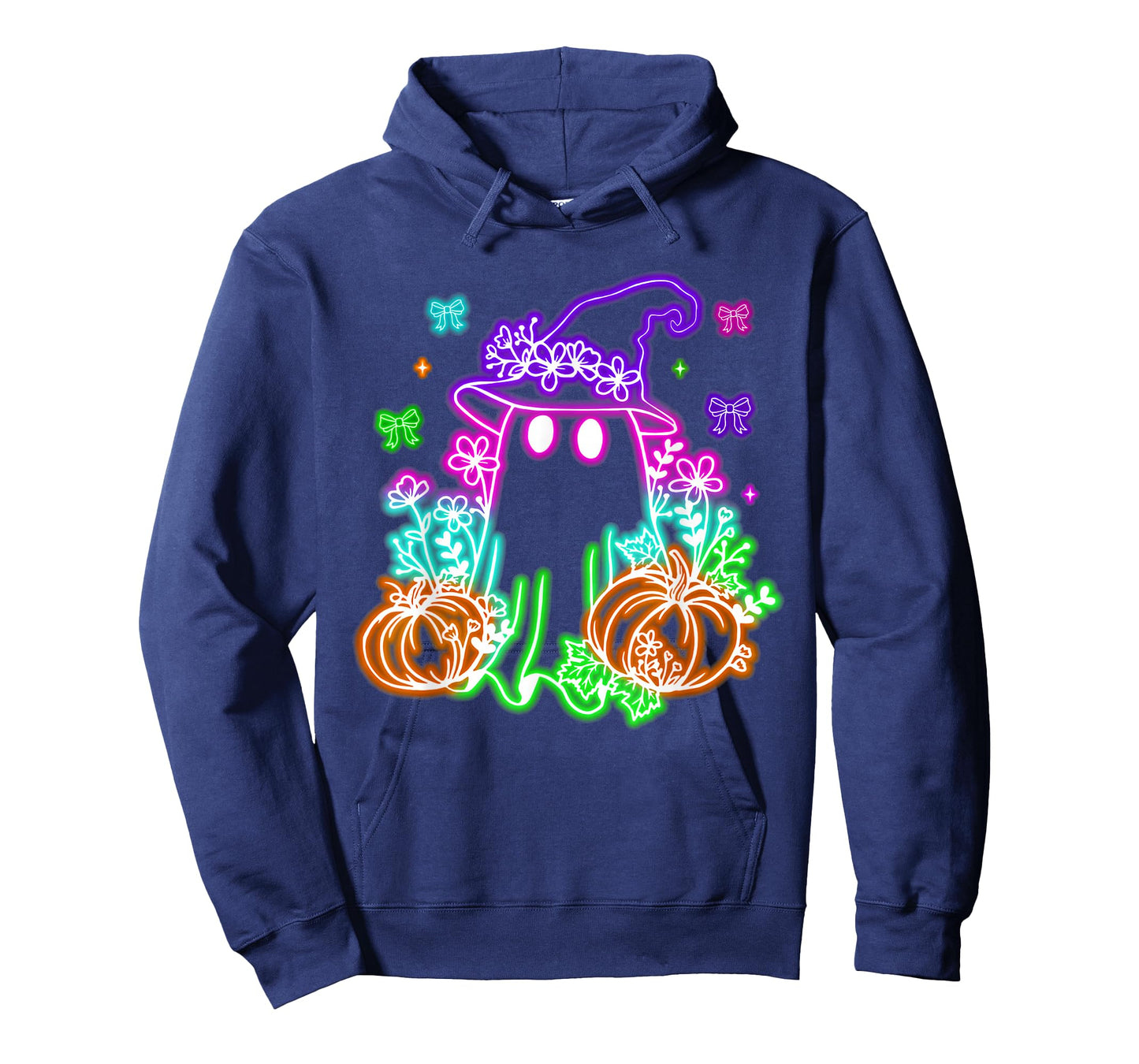 Cute Boo Halloween Ghost Witch Pumpkin Trendy Halloween Neon T-Shirt