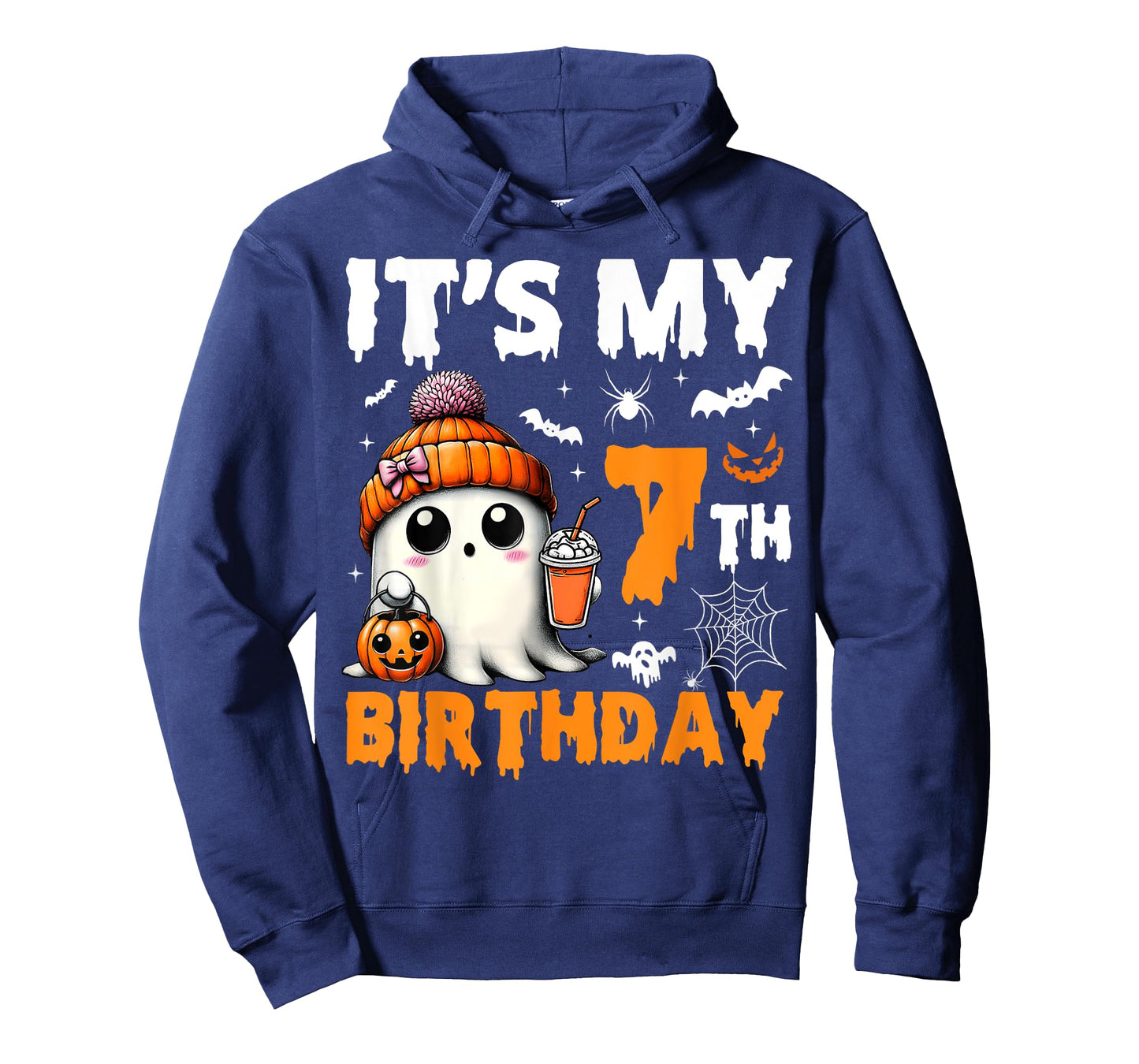 It's My 7th Birthday 7 Years Old Ghost Pumpkin Halloween T-Shirt