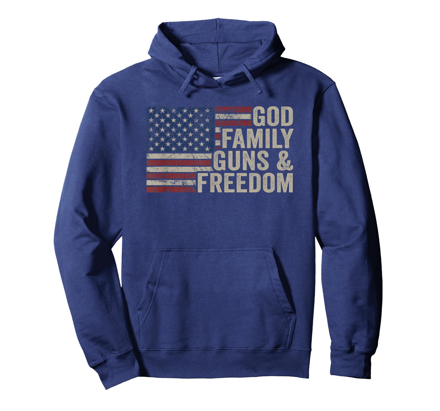GOD Family Guns & Freedom - Pro Gun Vintage USA Flag T-Shirt