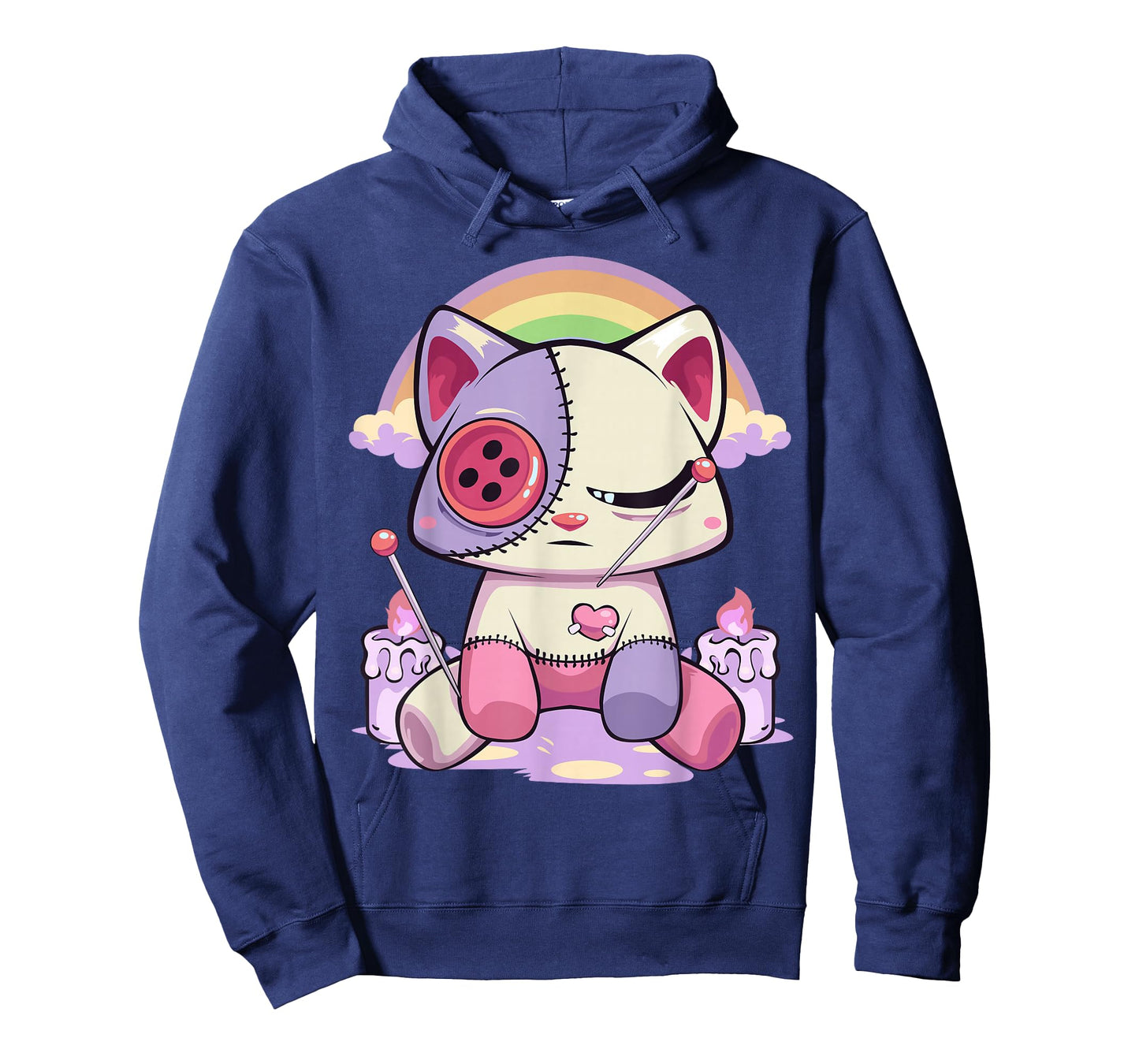 Pastel Goth Kawaii Menhera Sad Creepy Voodoo Doll Cat T-Shirt