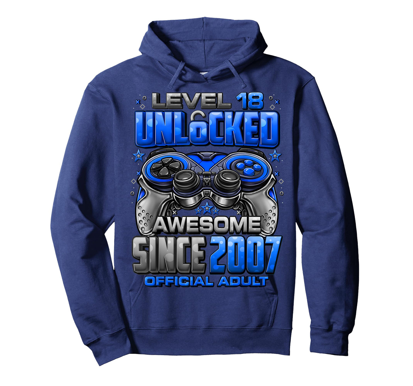 Level 18 Unlocked Awesome Since 2007 18th Birthday Gaming T-Shirt