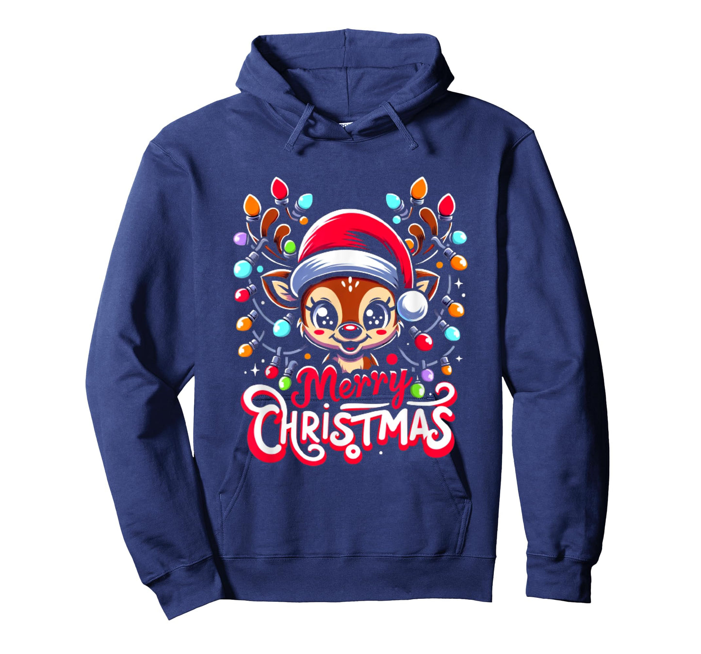 Merry Christmas Cute Reindeer Xmas Family Men Women T-Shirt
